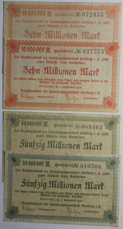 Banknoten, Deutschland / Germany, Lots und Sammlungen. Notgeld Stollberg, Inflat...