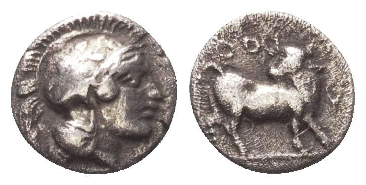 Lukanien. Thourioi.

 Trihemiobol (Silber). Ca. 443 - 410 v. Chr.
Vs: Kopf de...