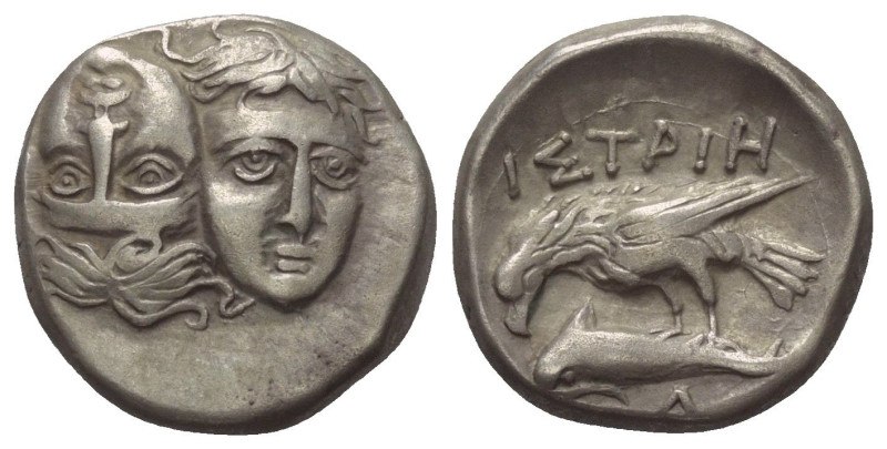 Moesia Inferior. Istros.

 Drachme (Silber). Ca. 340 - 313 v. Chr.
Vs: Zwei j...