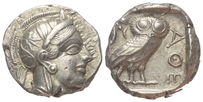 Attika. Athen.

 Tetradrachme (Silber). Ca. 454 - 404 v. Chr.
Vs: Kopf der At...