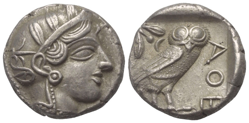 Attika. Athen.

 Tetradrachme (Silber). Ca. 454 - 404 v. Chr.
Vs: Kopf der At...