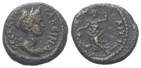 Lydien. Saitta. Sabina (gest. 136 n. Chr.).

 Bronze.
Vs: Drapierte Büste rechts.
Rs: Dionysos mit Kantharos und Thyrsos nach links stehend.

17...
