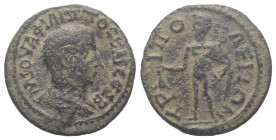Lydien. Tripolis. Philippus II. (246 - 249 n. Chr.).

 Bronze.
Vs: Büste des Philippus II. mit Panzer und Paludament rechts.
Rs: Hermes mit Keryke...