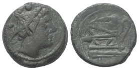 Anonyme Prägungen.

 Sextans (Kupfer). 211 - 208 v. Chr. Sizilien.
Vs: Kopf des Merkur rechts.
Rs: ROMA. Schiffsprora rechts.

19 mm. 6,25 g. 
...