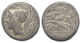 L. Iulius Caesar.

 Denar (Silber). 103 v. Chr. Rom.
Vs: CAESAR. Kopf des Mars links.
Rs: L IVLI L F. Venus mit Szepter in Cupidobiga nach links f...