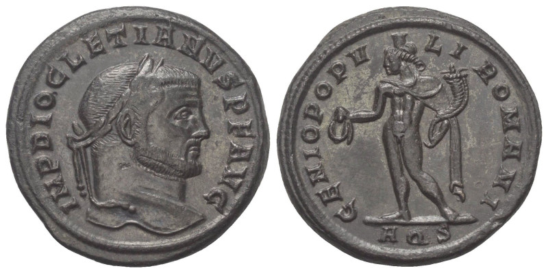 Diocletianus (284 - 305 n. Chr.).

 Follis. 296 n. Chr. Aquileia.
Vs: IMP DIO...