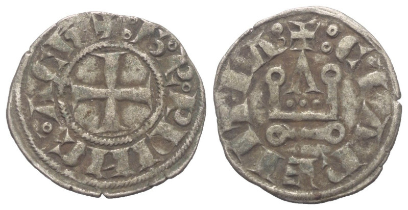 Achaia - Fürstentum. Karl I. (1278 - 1285).

 Denar (Silber).
Vs: + K R PRINC...