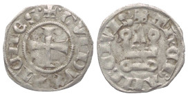 Achaia - Fürstentum. Guy II. de La Roche (1287 - 1308).

 Denar (Silber).
Vs: + GVI DVX ATENES. Kreuz.
Rs: + ThEBANI CIVIS. Stilisiertes Kastell....