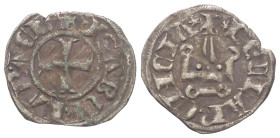 Achaia - Fürstentum. Isabella (1297 - 1301).

 Denar (Silber).
Vs: + YSABELLA P ACh. Kreuz.
Rs: + DE CLARENCIA. Stilisiertes Kastell.

19,5 mm. ...