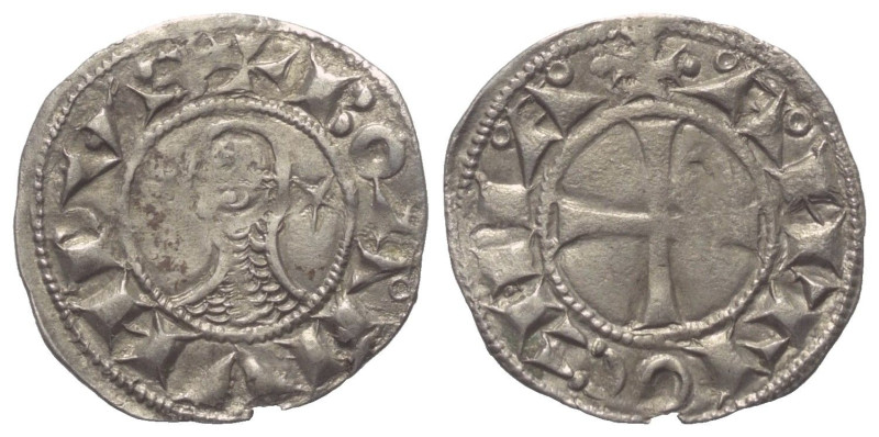 Antiochia - Fürstentum. Bohemund III. (1163 - 1201).

 Denar (Silber).
Vs: He...