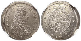 Bayern. Kurfürstentum (1623 - 1806). Maximilian II. Emanuel (1679 - 1704/05 und 1714 - 1726).

 30 Kreuzer (Silber). 1693. München.
NGC MS 62 (5883...