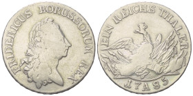 Brandenburg-Preußen. Friedrich II., der Große (1740 - 1786).

 Taler (Silber). 1785 A. Berlin.
Vs: Kopf rechts.
Rs: Bekrönter Adler über Waffen.
...
