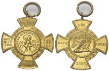 Preußen - Königreich (1701 - 1871). Wilhelm I. (1861 - 1888).

 Erinnerungskreuz (Bronze). 1866. Berlin.
Erinnerungskreuz auf das Jahr 1866.
Vs: U...