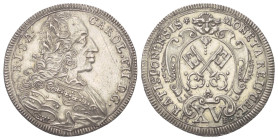 Regensburg - Reichsstadt. Zeit des österreichischen Erbfolgekrieges und des Kaisers Karl VII. (1740 - 1745).

 15 Kreuzer = 1/8 Reichstaler (Silber)...