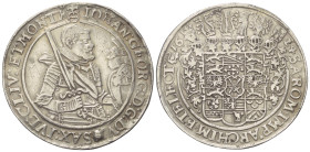 Sachsen - Albertiner (ab 1485). Kurfürstentum (1547 - 1806). Johann Georg I. (1615 - 1656).

 Taler (Silber). 1624. Dresden.
Vs: Hüftbild des gehar...