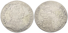 Sachsen-Lauenburg. Julius Franz von Sachsen (1666 - 1689).

 2/3 Taler (Silber). 1678. Lauenburg.
Vs: Brustbild im Harnisch nach rechts.
Rs: Bekrö...
