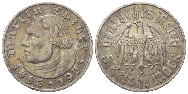 Drittes Reich.

 5 Reichsmark (Silber). 1933 A. Berlin.
Zum 450. Geburtstag v...