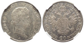 Kaisertum Österreich (1804 - 1918). Ferdinand I. (1835 - 1848).

 20 Kreuzer (Silber). 1842 A. Wien.
NGC AU58 (5883307-012).
Vs: Büste im Kranz re...
