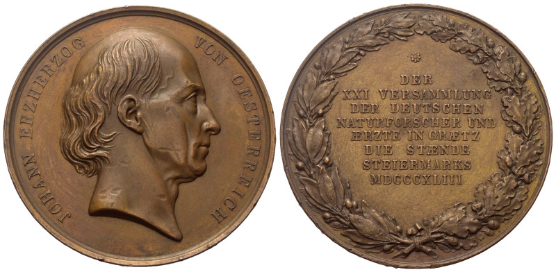 Habsburg und Österreich. Ferdinand I. (1835 - 1848).

 Medaille (Bronze). 1843...