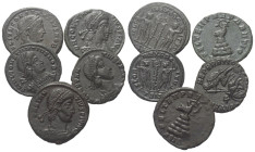 Römische Münzen - Lots. Kaiserzeit.


Lot (5 Stück): Kleinbronzen des Constantius II. (337 - 361 n. Chr.) (2x als Caesar and 3x als Augustus).

S...