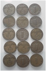 Deutschland - Lots.


Deutschland nach 1871.
Drittes Reich (1933-1945).

Lot (15 Stück, Kupfer): 1 Reichspfennig 1937, 1938 und 1939.

Meist s...