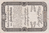 2 Gulden 1813, Anticipations-Schein, Pick A50
VF+