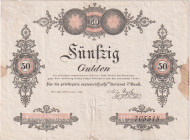 50 Gulden 1825, 2nd issue of Privilegierte Österreichische National-Bank, minor creases in the paper, a paper error in the fold, otherwise nice and fr...