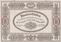100 Gulden 1825, 2nd issue of Privilegierte Österreichische National-Bank, nice and fresh condition, high and very rare denomination, extraordinary of...