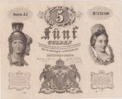 5 Gulden 1847, 5th issue of Privilegierte Österreichische National-Bank, beautiful condition, Pick A75
XF