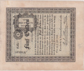 5 Gulden 1849, Cassa-Anweisung 4th issue (3% na 12 měsíců), Pick A121
XF+