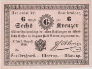 6 krejcar 1849, Ofen, Coin Note, Pick NL
XF+