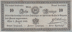10 krejcar 1849, Ofen, Coin Note, Pick NL
VF+