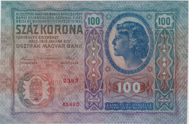 100 Koruna 1912, BKK RU10, Pick 12, Hej RU9
UNC