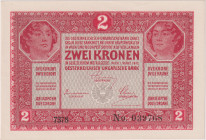 2 Koruna 1917, series 7378, MRR issue, BKK RU3, Pick 11, Hej RU16MRRa
UNC