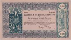 10.000 Koruna 1914, War loan treasury voucher, Pick 28
aUNC
