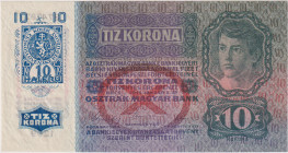 10 Koruna 1915, perforated stamp 1919, series 1209, BKK 1b, Hej 1b
UNC