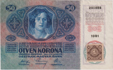 50 Koruna 1914, stamp 1919, series 1081, BKK 4, Hej 4
UNC