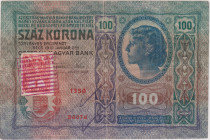 100 Koruna 1912, imperforate stamp 1919, false stamp, series 1355, BKK 5a, Hej 5a
VG