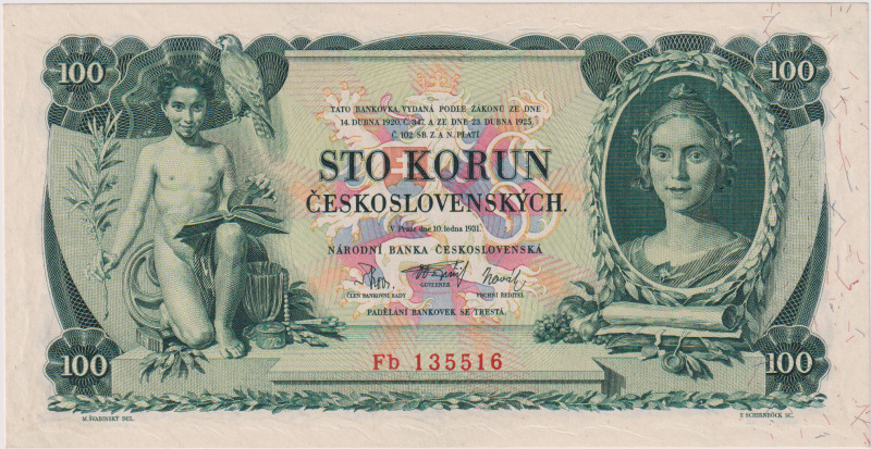 100 Koruna 1931, series Fb, BKK 25b, Hej 25b1
aUNC