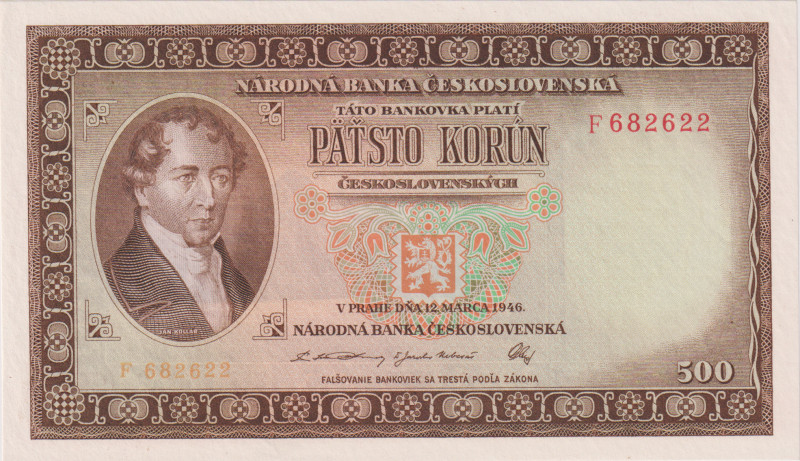 500 Koruna 1946, series F, BKK 80a, Hej 81a
UNC