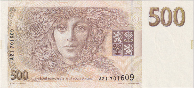 500 Koruna 1993, series A 21, BKK CZ7, Hej CZ10a1
UNC