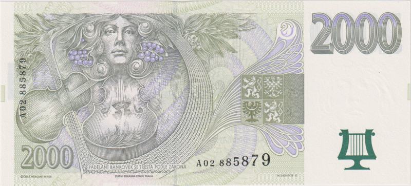 2000 Koruna 1996, series A 02, BKK CZ16, Hej CZ20
UNC