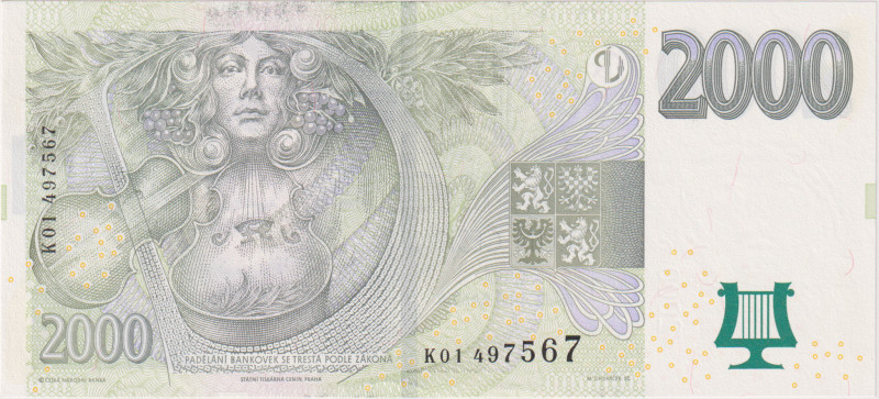 2000 Koruna 2007, the first series K 01(!), BKK CZ23, Hej CZ27
UNC