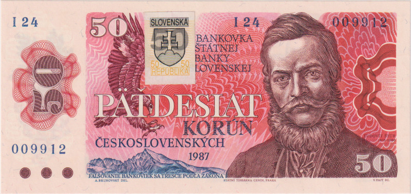 50 Koruna 1987, stamp 1993, series I 24, BKK SK2b, Hej SK2b
UNC