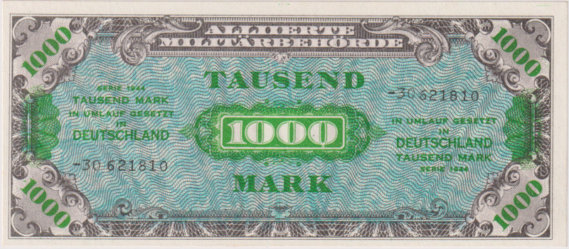 1000 Marka 1944, printed by SSSR, 8 digit serial number with dash, without "F", ...