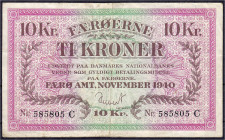 Ausland
Färöer-Inseln
10 Kroner Nov. 1940. III. Pick 11a.
