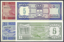 Ausland
Niederlande
4 Scheine Antillen zu , 1, 2½ u. 5 Gulden und Aruba zu 5 Gulden 1970, 1984 u. 1986.