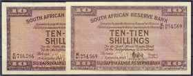 Ausland
Südafrika
2 X 10 Shillings 19.9.1940 u. 3.9.1946. II- Pick 82 d,e.