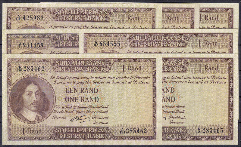 Ausland
Südafrika
7 X 1 Rand o.D. (1961-1965). 1 Paar mit KN. fortlaufend. I- ...