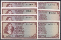 Ausland
Südafrika
7 X 1 Rand o.D. (1967). 3 X KN. fortlaufend. I bis I- Pick 109.